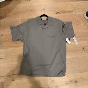 ESSENTIALS Men's Taupe Greenish Polo Shirt